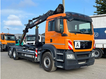 Hook lift truck, Crane truck MAN TG-S 26.400 6x4H-2 BL Abrollkipper mit Kran Lift Lenk: picture 5