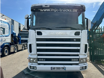 Crane truck Scania 114C-380 8x4 + CRANE HIAB 700 E-5 - PLATFORM 6m80 + TWISTLOCKS - MANUAL - RETARDER - STEEL SPRING / BIG AXLE HUB REDUCTION  - AP ACHSEN: picture 2
