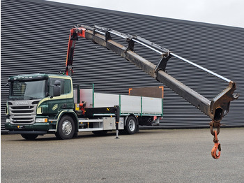 Dropside/ Flatbed truck, Crane truck Scania P320 / 4x2 / PALFINGER PK14002 / CRANE/KRAN: picture 4