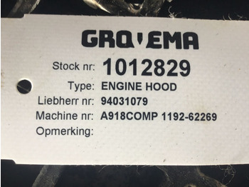 Hood Liebherr Engine Hood: picture 4