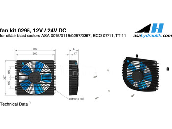 Oil cooler for Loader crane Wentylator chłodnicy Asa Hydraulik TT11, TT13, ASA0115, ASA 0257, ASA 0367 24V DC: picture 4