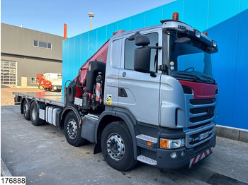 Dropside/ Flatbed truck, Crane truck Scania G 440 8x2, EURO 5, Fassi, Retarder, Remote: picture 3