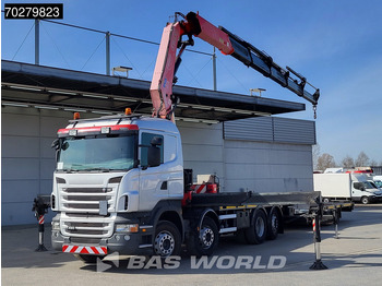 Dropside/ Flatbed truck, Crane truck Scania R480 8X2 Combi FASSI F660AXP.25 Manual Retarder Lift+Lenkachse Euro 5: picture 5