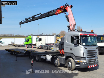 Dropside/ Flatbed truck, Crane truck Scania R480 8X2 Combi FASSI F660AXP.25 Manual Retarder Lift+Lenkachse Euro 5: picture 3