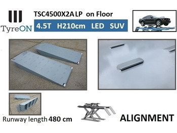Warehouse equipment TSC4500X2A LP wheel alignment lift - On floor - Free wheel lifting system - 4.8 m led lightened runways (63 cm wide) - 210 cm lifting height -  4.5 T: picture 5