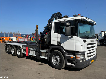 Hook lift truck, Crane truck Scania P 380 8x4 Euro 5 Hiab 21 Tonmeter laadkraan Just 244.337 km!: picture 3