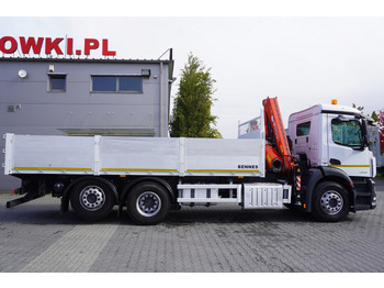 Dropside/ Flatbed truck, Crane truck MERCEDES-BENZ Antos 2540 / Flatbed 15 EPAL / Fassi F165 / 6.1 t / 8 m reach / remote control / rotator / 1600 MTH / steered axle: picture 3