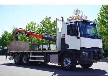 Dropside/ Flatbed truck, Crane truck RENAULT C380 Comfort 6x4 / Atlas 6.1 T crane / range 12.3 m: picture 5