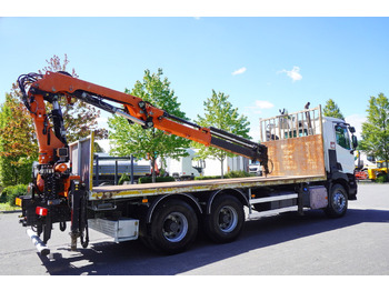 Dropside/ Flatbed truck, Crane truck RENAULT C380 Comfort 6x4 / Atlas 6.1 T crane / range 12.3 m: picture 4