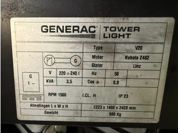 Lighting tower Kubota Generac V20 TowerLight 9 meter LED Lichtmast Aggregaat: picture 4