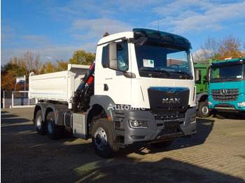 Tipper, Crane truck MAN 33.430 - 3 way tipper+crane 6x6: picture 2