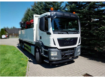 Dropside/ Flatbed truck, Crane truck MAN TGS 26.400 Flatbed + Crane Palfinger PK 23001L: picture 4