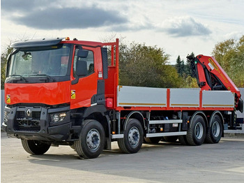 Dropside/ Flatbed truck, Crane truck Renault C430 * PALFINGER PK 26002 - EH F + FUNK/ 8x4: picture 3