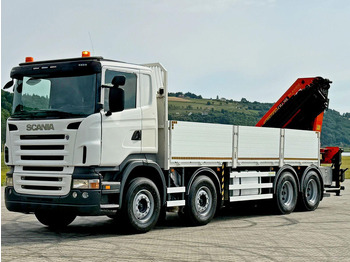 Dropside/ Flatbed truck, Crane truck Scania R 420 PRITSCHE 6,47 m * PK 44002/FUNK * 8x4 /TOP: picture 4