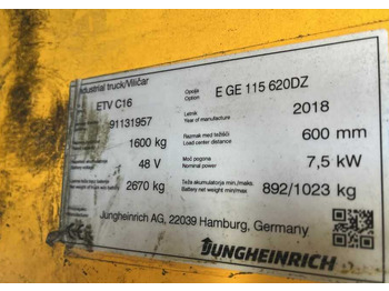 Leasing of Jungheinrich ETVC16 Jungheinrich ETVC16: picture 4 Leasing of Jungheinrich ETVC16 Jungheinrich ETVC16: picture 4