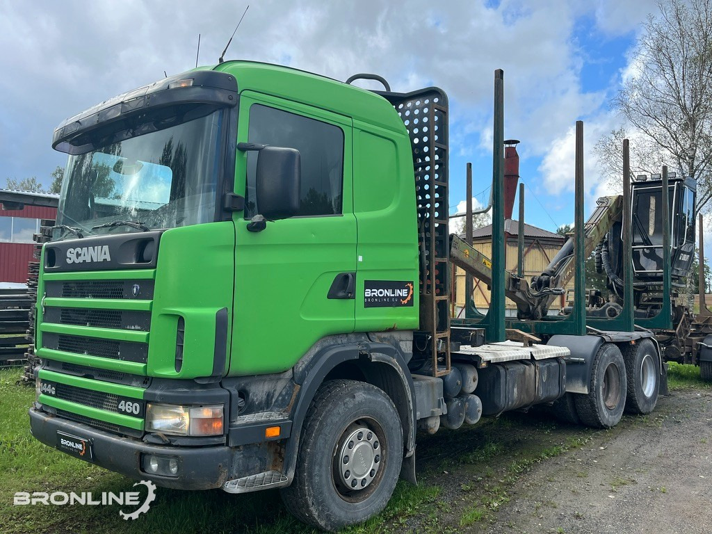 2001 Scania R144 6x4 Loglift + 1997 Närko TP3-RT-280 - Timber truck, Crane truck: picture 1 2001 Scania R144 6x4 Loglift + 1997 Närko TP3-RT-280 - Timber truck, Crane truck: picture 1