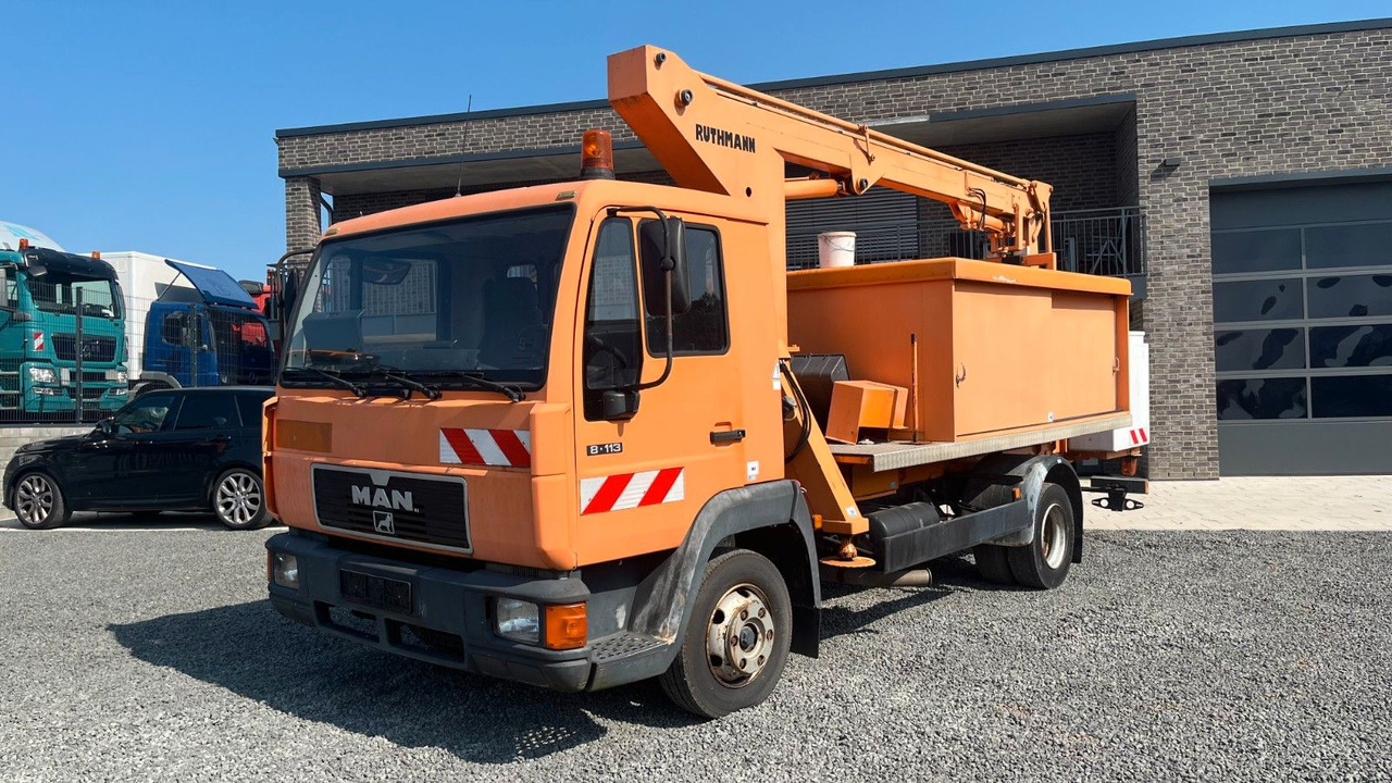 MAN 8.113 Steiger Hubarbeitsbühne Ruthmann MAN 8.113 Steiger Hubarbeitsbühne Ruthmann - Truck mounted aerial platform, Van: picture 2 MAN 8.113 Steiger Hubarbeitsbühne Ruthmann MAN 8.113 Steiger Hubarbeitsbühne Ruthmann - Truck mounted aerial platform, Van: picture 2