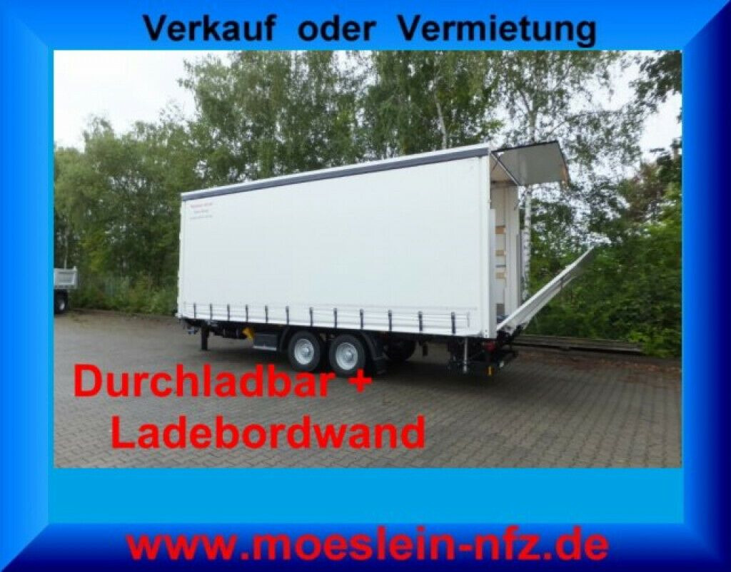 Curtainsider truck Möslein neuer Planenanhänger, Ladebordwand + Durchladba: picture 1