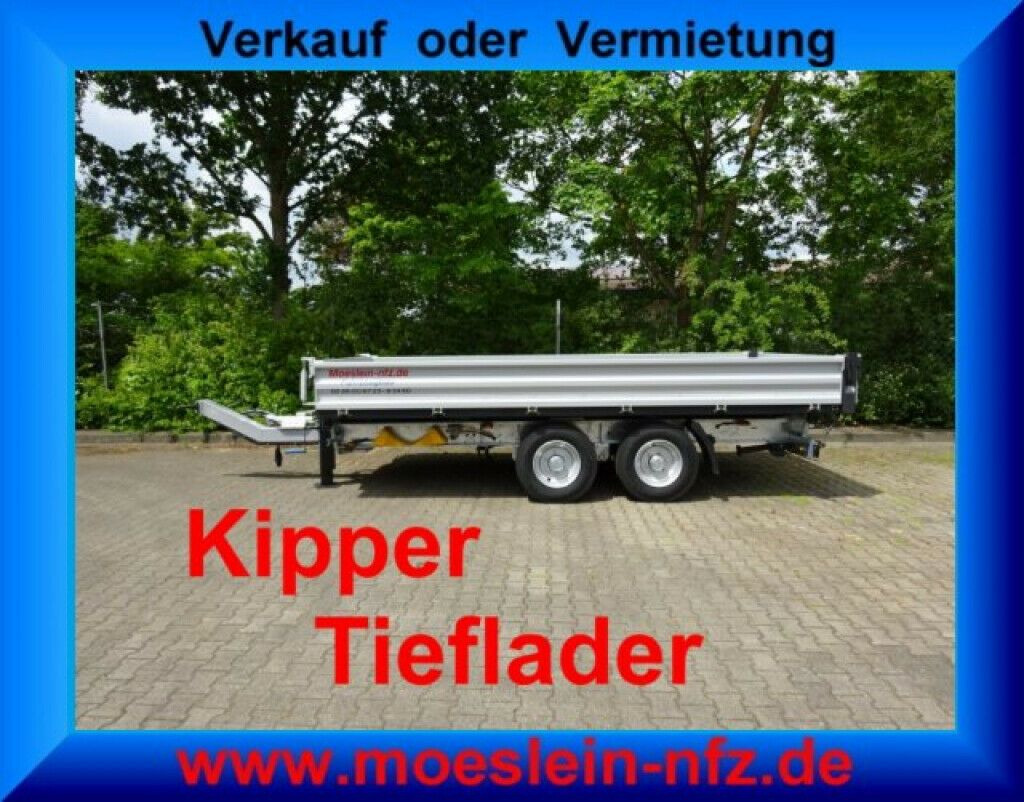 Möslein neuer Tandem 3- Seitenkipper Tieflader-- Neufah - Tipper trailer: picture 3 Möslein neuer Tandem 3- Seitenkipper Tieflader-- Neufah - Tipper trailer: picture 3