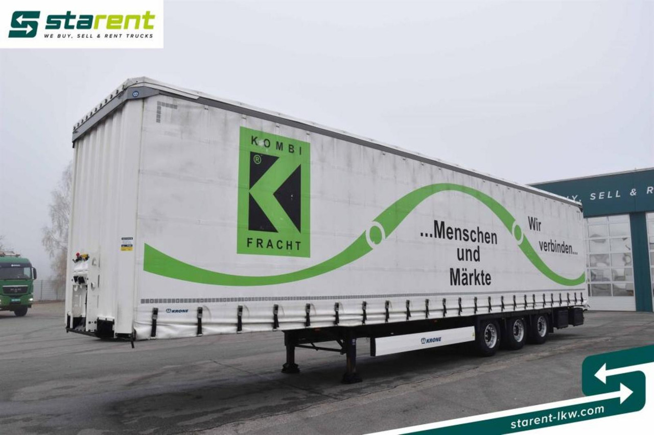 Krone Megatrailer Hubdach Liftachse Palettenanschlagl. - Curtainsider semi-trailer: picture 1 Krone Megatrailer Hubdach Liftachse Palettenanschlagl. - Curtainsider semi-trailer: picture 1