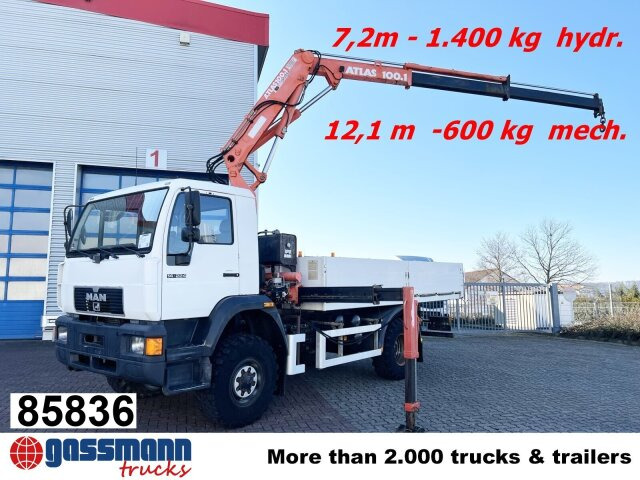 MAN 14.224 LAC 4x4 BB mit Kran Atlas 100.1 - Dropside/ Flatbed truck, Crane truck: picture 1 MAN 14.224 LAC 4x4 BB mit Kran Atlas 100.1 - Dropside/ Flatbed truck, Crane truck: picture 1