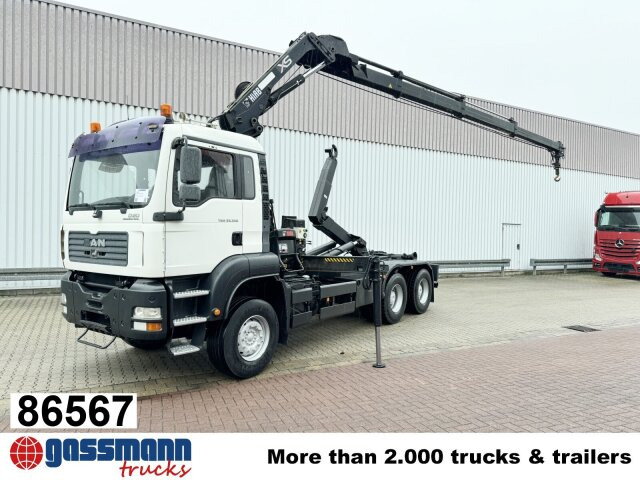 MAN TGA 33.350 6X4 BB mit Kran Hiab 166 E-3 HiDuo, - Hook lift truck, Crane truck: picture 1 MAN TGA 33.350 6X4 BB mit Kran Hiab 166 E-3 HiDuo, - Hook lift truck, Crane truck: picture 1