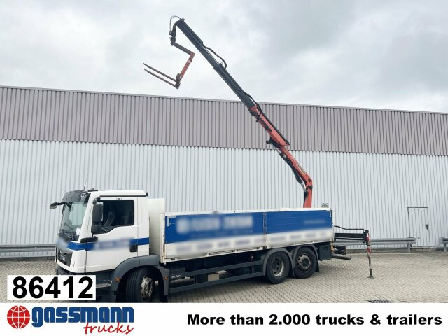 MAN TGM 26.340 6X2-4 LL, Lenk-/Liftachse, Heckkran - Dropside/ Flatbed truck, Crane truck: picture 1 MAN TGM 26.340 6X2-4 LL, Lenk-/Liftachse, Heckkran - Dropside/ Flatbed truck, Crane truck: picture 1