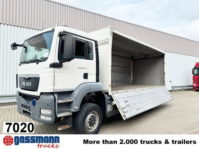 MAN TGS 18.320 4X4 BL, Getränkekoffer, LBW MBB, 2x - Dropside/ Flatbed truck: picture 1 MAN TGS 18.320 4X4 BL, Getränkekoffer, LBW MBB, 2x - Dropside/ Flatbed truck: picture 1