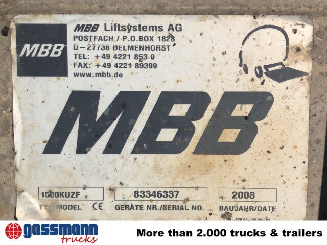 MBB 1500KUZF Ladebordwand unterfaltbar, 1,5t - Tail lift: picture 5 MBB 1500KUZF Ladebordwand unterfaltbar, 1,5t - Tail lift: picture 5