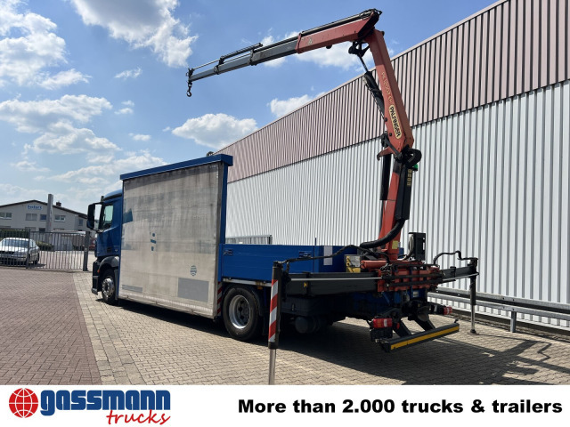 Dropside/ Flatbed truck, Crane truck Mercedes-Benz Antos 1836 L 4x2, Glastransporter, Heckkran: picture 11