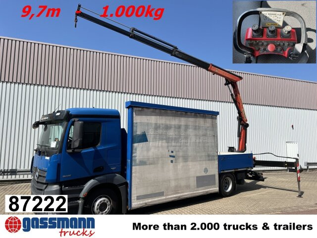 Mercedes-Benz Antos 1836 L 4x2, Glastransporter, Heckkran - Dropside/ Flatbed truck, Crane truck: picture 1 Mercedes-Benz Antos 1836 L 4x2, Glastransporter, Heckkran - Dropside/ Flatbed truck, Crane truck: picture 1