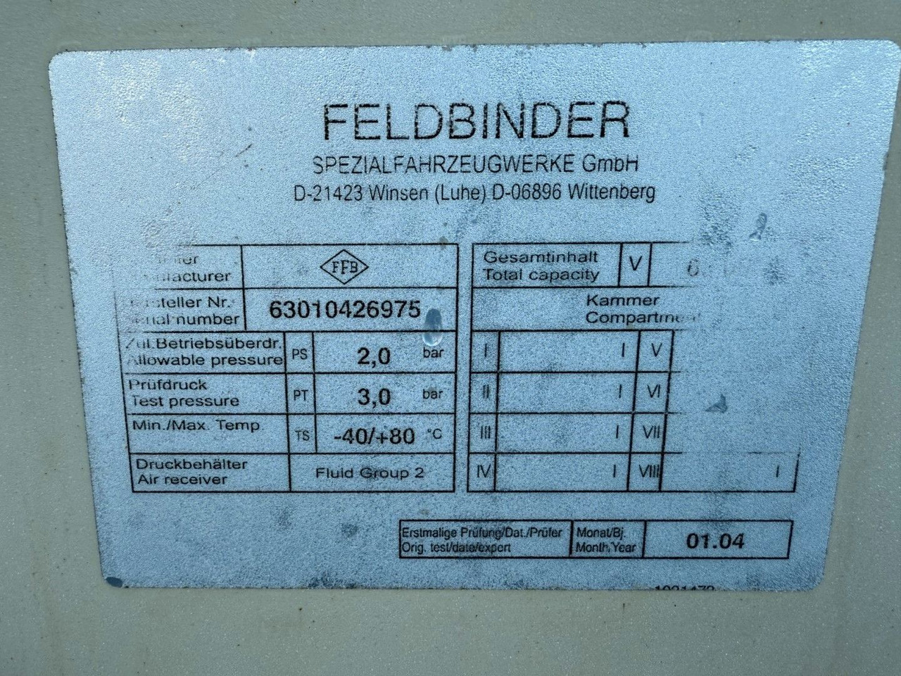 Silo semi-trailer Feldbinder 3 axle 63 m3 Silo trailer Feldbinder 3 axle 63 m3 Silo trailer: picture 14