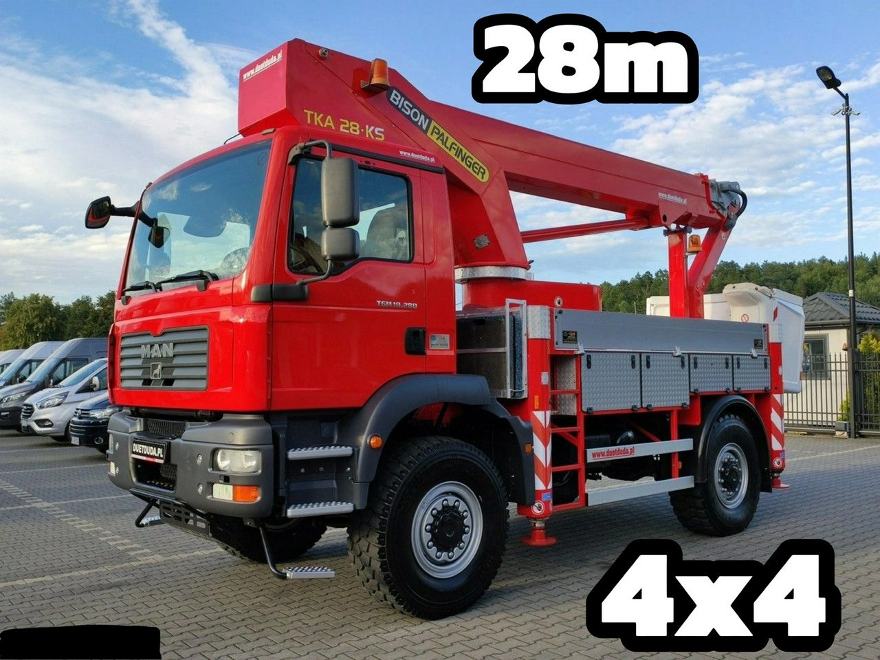 MAN TGM 18.280 4x4 Zwyżka Bison Palfinger TKA 28 Podnośnik Koszowy - Truck mounted aerial platform: picture 1 MAN TGM 18.280 4x4 Zwyżka Bison Palfinger TKA 28 Podnośnik Koszowy - Truck mounted aerial platform: picture 1