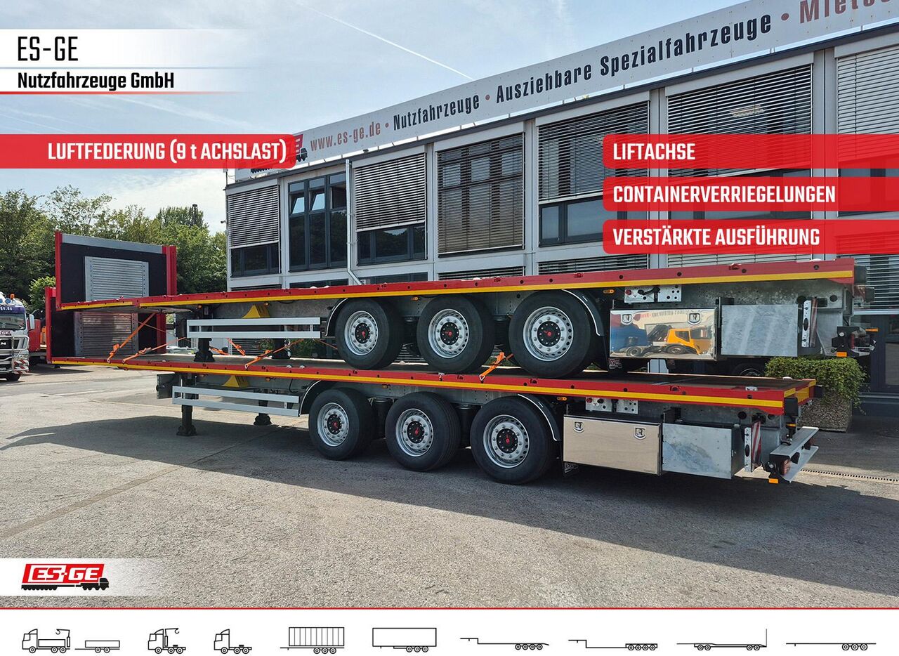 ES-GE 3-Achs Sattelanhänger - Rungen + CV - Dropside/ Flatbed semi-trailer: picture 1 ES-GE 3-Achs Sattelanhänger - Rungen + CV - Dropside/ Flatbed semi-trailer: picture 1