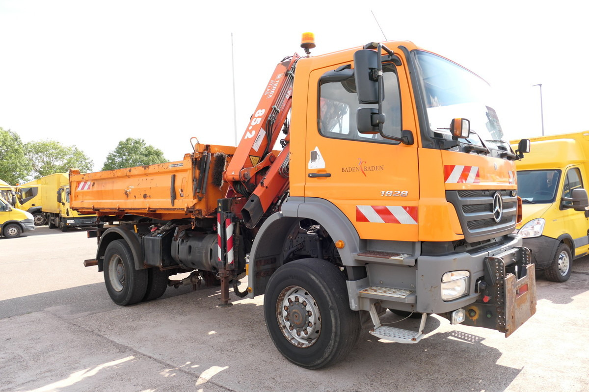 MERCEDES-BENZ 1828 AK Kran Axor-R Atlas 85.2 Kipper Winterdien - Tipper, Crane truck: picture 1 MERCEDES-BENZ 1828 AK Kran Axor-R Atlas 85.2 Kipper Winterdien - Tipper, Crane truck: picture 1
