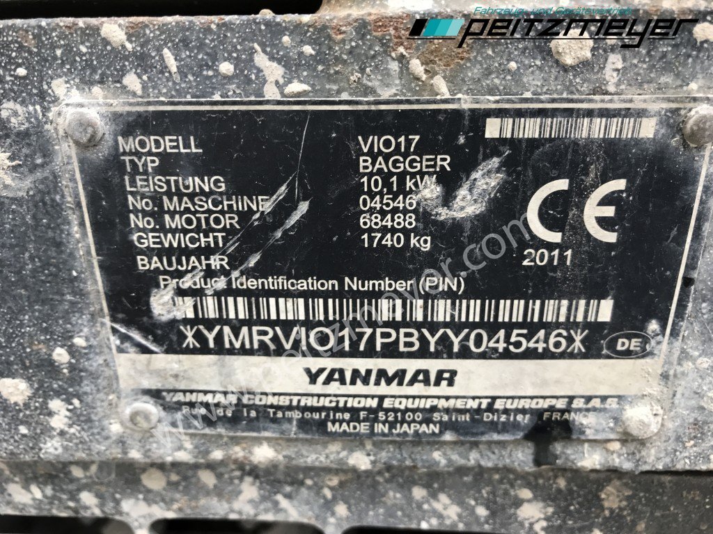 Mini excavator YANMAR MINIBAGGER Vio 17 verstellbares Fahrwerk Schnellwechsler mit 60 er und 100 Löffel: picture 14