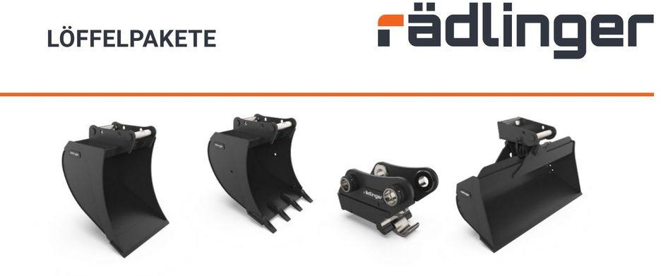 Rädlinger Löffelpaket 1,6 - 2,6 to mit MS 03 Schnellwechsler jcb - Excavator bucket: picture 1 Rädlinger Löffelpaket 1,6 - 2,6 to mit MS 03 Schnellwechsler jcb - Excavator bucket: picture 1