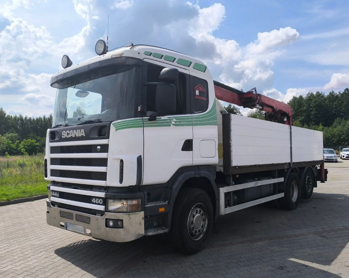 SCANIA 144.460 - Dropside/ Flatbed truck, Crane truck: picture 3 SCANIA 144.460 - Dropside/ Flatbed truck, Crane truck: picture 3