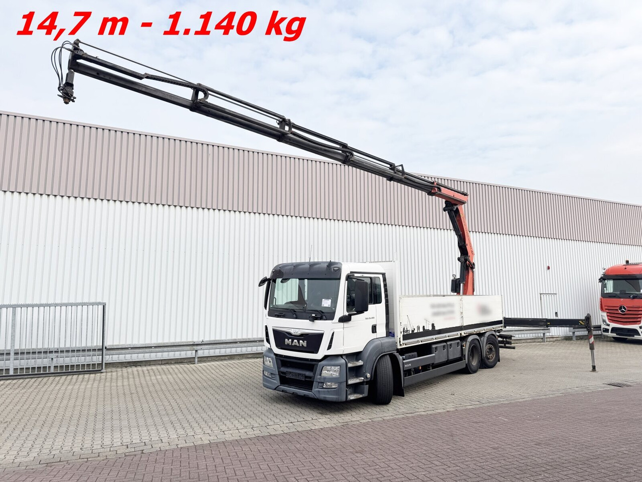MAN TGS 26.400 6x2-4 LL TGS 26.400 6x2-4 LL, Navi, Lenk-/Liftachse, Heckkran Palfinger PK23002-SH D, Funk - Crane truck: picture 1 MAN TGS 26.400 6x2-4 LL TGS 26.400 6x2-4 LL, Navi, Lenk-/Liftachse, Heckkran Palfinger PK23002-SH D, Funk - Crane truck: picture 1