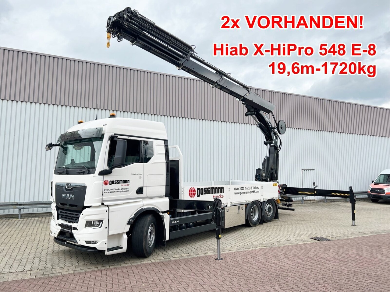 MAN TGX 26.510 6x2-4 LL CH TGX 26.510 6x2-4 LL, Kran Hiab X-HiPro 548 E-8, Lenk-/Liftachse, TwistLock 20Fuß, Funk, Retarder - Crane truck, Dropside/ Flatbed truck: picture 1 MAN TGX 26.510 6x2-4 LL CH TGX 26.510 6x2-4 LL, Kran Hiab X-HiPro 548 E-8, Lenk-/Liftachse, TwistLock 20Fuß, Funk, Retarder - Crane truck, Dropside/ Flatbed truck: picture 1