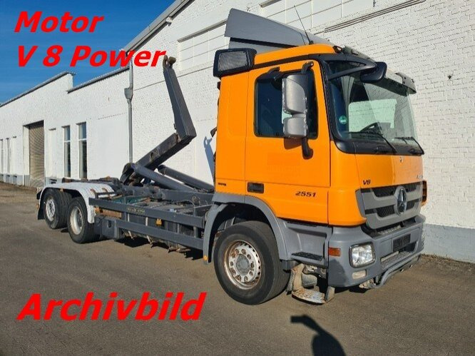 Mercedes-Benz Actros 2551 L 6x2 Actros 2551L/6x2,Meiller, Lenk-Liftachse V 8 - Hook lift truck: picture 1 Mercedes-Benz Actros 2551 L 6x2 Actros 2551L/6x2,Meiller, Lenk-Liftachse V 8 - Hook lift truck: picture 1