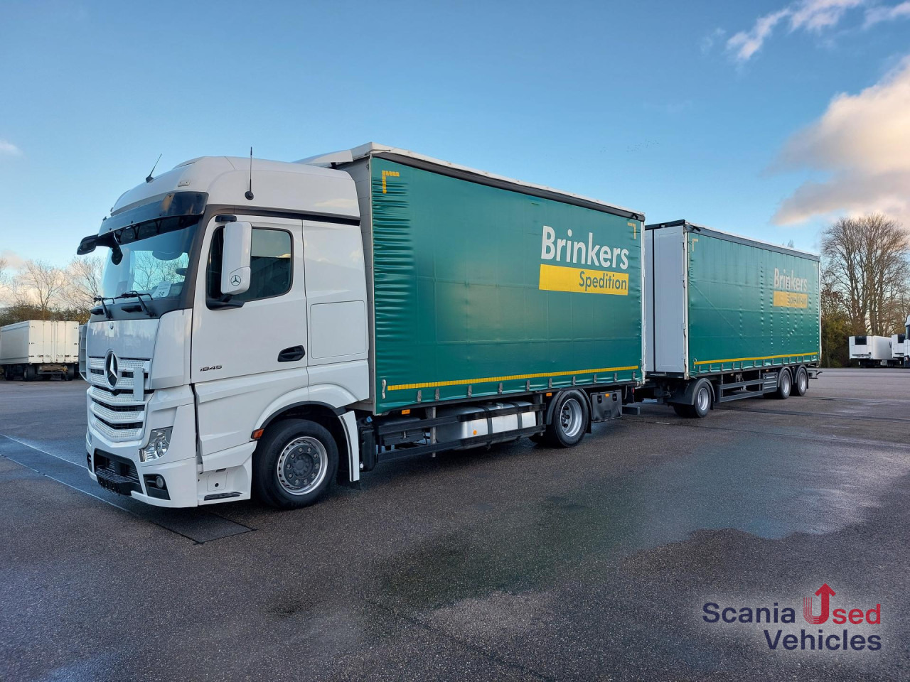 MERCEDES-BENZ 1845L Edscha - NUR KOMPLETT m. ANH.!!! - Curtainsider truck: picture 1 MERCEDES-BENZ 1845L Edscha - NUR KOMPLETT m. ANH.!!! - Curtainsider truck: picture 1