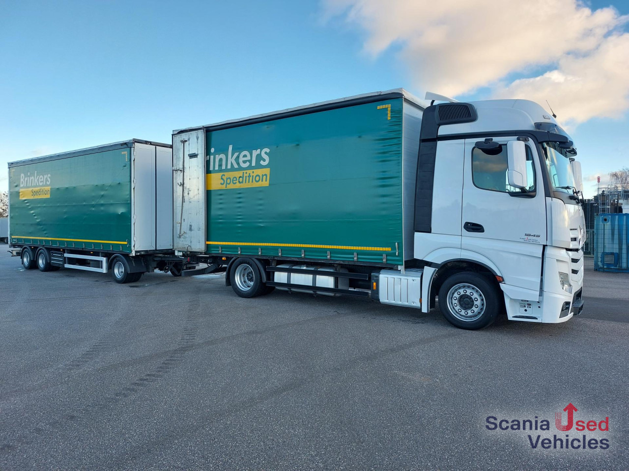 MERCEDES-BENZ 1845L Plane/Edscha NUR KOMPLETT m. ANH.!!! - Curtainsider truck: picture 1 MERCEDES-BENZ 1845L Plane/Edscha NUR KOMPLETT m. ANH.!!! - Curtainsider truck: picture 1