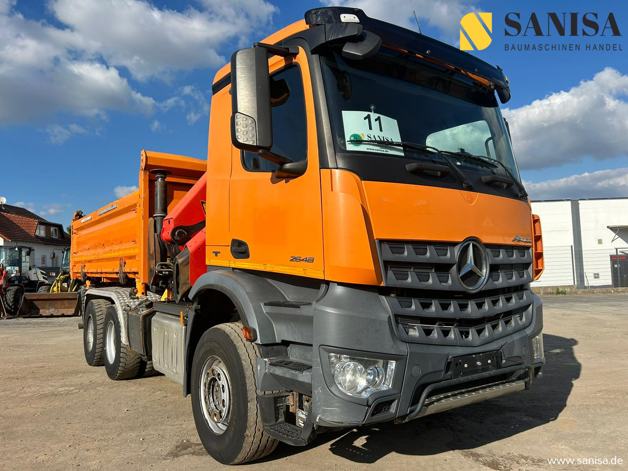 MERCEDES-BENZ Arocs 2648/3 S.-Kipper Meiler/Palfinger PK23002/2x Boardmatik - Dropside/ Flatbed truck, Crane truck: picture 1 MERCEDES-BENZ Arocs 2648/3 S.-Kipper Meiler/Palfinger PK23002/2x Boardmatik - Dropside/ Flatbed truck, Crane truck: picture 1