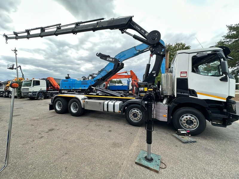 Renault C460 8x4 HOOKLIFT + (19m!) CRANE HIAB 288 E-6 HIDUO - RADIO - 5/6 F - STEEL SPRING / HUB REDUCTION - BE TRUCK - Hook lift truck, Crane truck: picture 4 Renault C460 8x4 HOOKLIFT + (19m!) CRANE HIAB 288 E-6 HIDUO - RADIO - 5/6 F - STEEL SPRING / HUB REDUCTION - BE TRUCK - Hook lift truck, Crane truck: picture 4