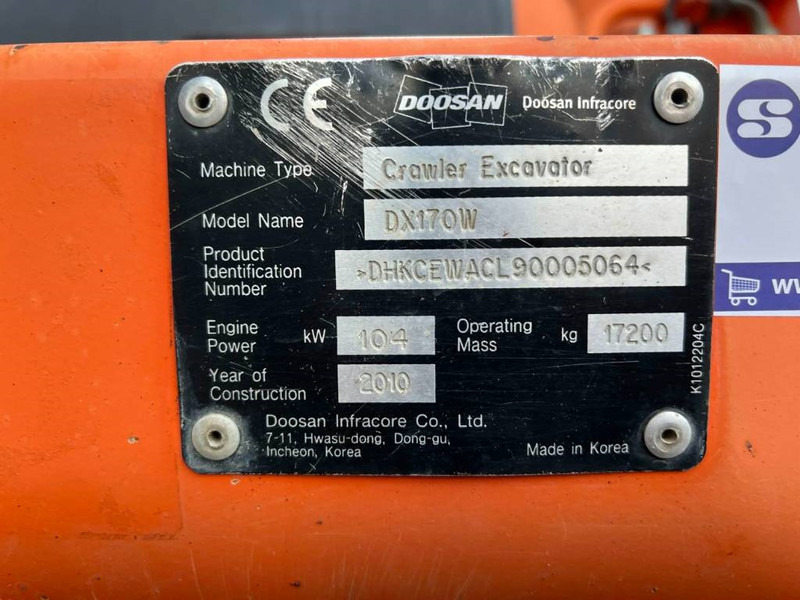 Wheel excavator Doosan DX170W: picture 13 Wheel excavator Doosan DX170W: picture 13