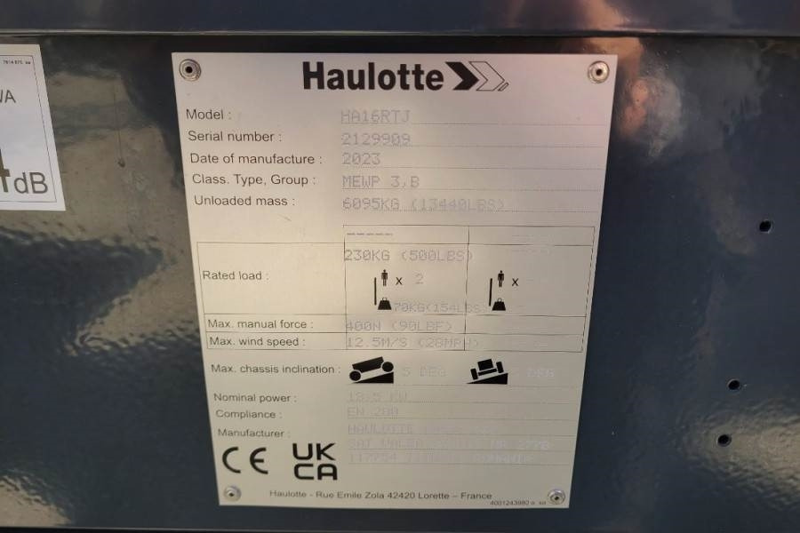 Haulotte HA16RTJ Valid Inspection, *Guarantee! Diesel, 4x4 - Articulated boom: picture 3 Haulotte HA16RTJ Valid Inspection, *Guarantee! Diesel, 4x4 - Articulated boom: picture 3