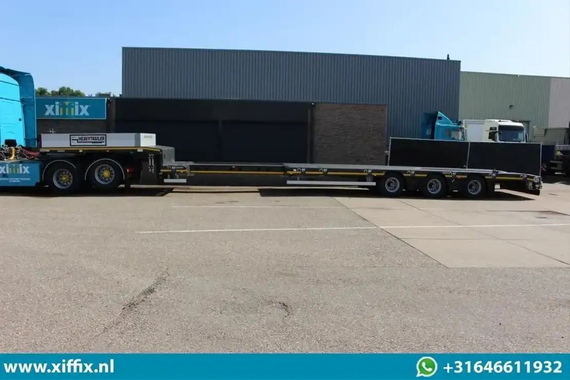 Low loader semi-trailer Goldhofer TE Huur 3-ass. Uitschuifbare semi dieplader / Naloop gestuurd: picture 11