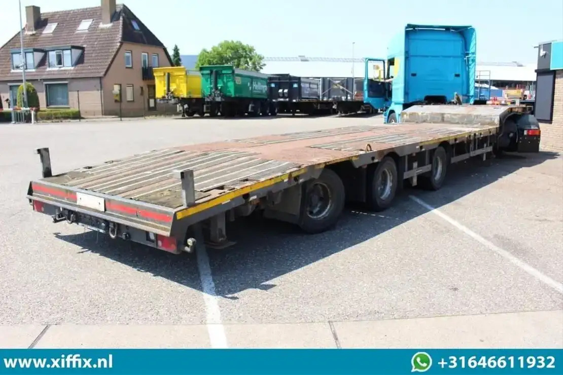Low loader semi-trailer Meusburger 3-ass. Uitschuifbare semi dieplader / Naloop gestuurd / 13821: picture 9