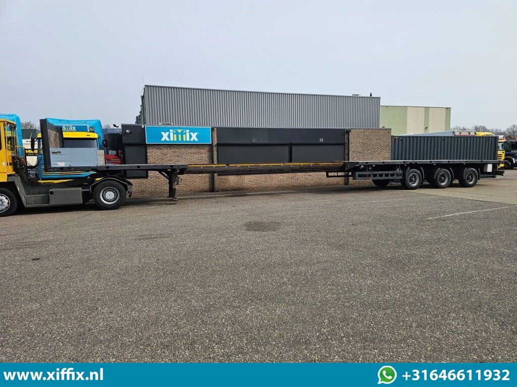 Meusburger 3-ass. Vlakke uitschuifbare oplegger / 2x gestuurd - Dropside/ Flatbed semi-trailer: picture 1 Meusburger 3-ass. Vlakke uitschuifbare oplegger / 2x gestuurd - Dropside/ Flatbed semi-trailer: picture 1